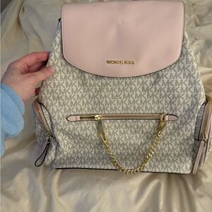 Michael Kors Blush and Cream Signature Backpack